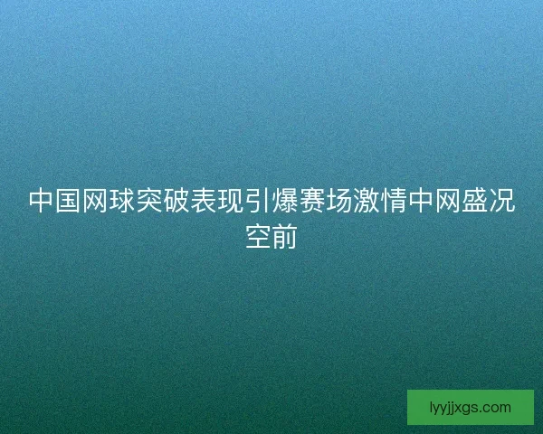 中国网球突破表现引爆赛场激情中网盛况空前