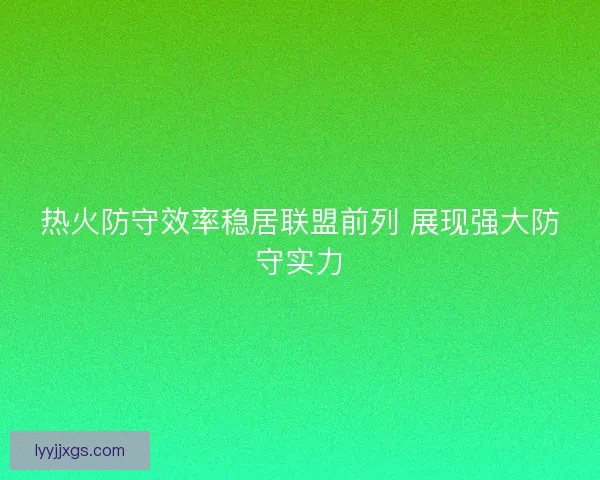 热火防守效率稳居联盟前列 展现强大防守实力